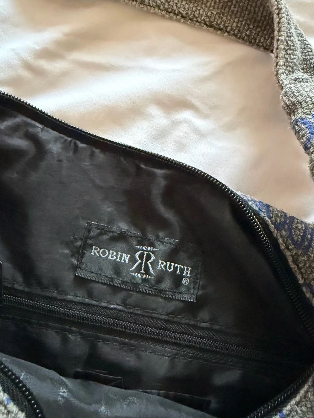 Robin Ruth London Print Hobo in Teal and Charcoal